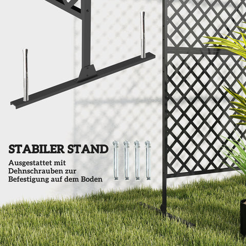 Rootz Outdoor Area Divider - Metal Wall Screen - Privacy Screen - Enhances Spaces - 122cm x 45cm x 198cm