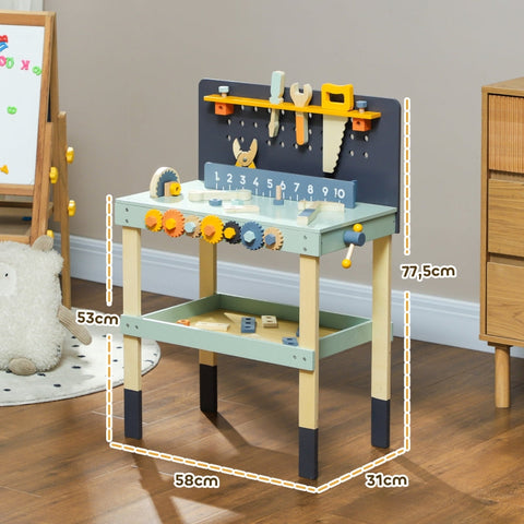Rootz Children's Workbench Playset - Kids Tool Bench - Role Play Set - Boosts Fine Motor Skills - 58cm x 31cm x 77.5cm