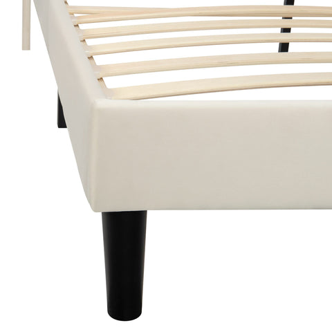 Rootz Soft Upholstered Bed - Velvet Headboard - Button Decor - Luxurious Comfort - 212L x 190W x 100H cm