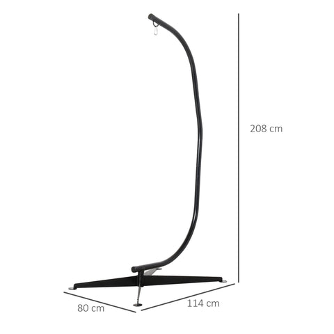 Rootz Hängetel Stand for Hanging Chair - Hanging Chair Support - Hanging Seat Base - 120kg Load - 114 x 80 x 208 cm - Powder-Coated Metal