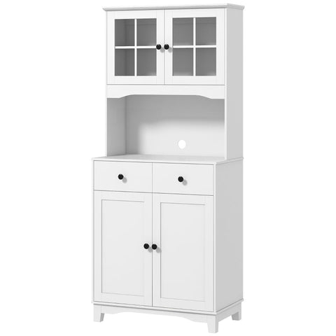 Rootz Display Cabinet - Hallway Cabinet - Kitchen Organizer - Adjustable Shelves - 74.5W x 40D x 172H cm