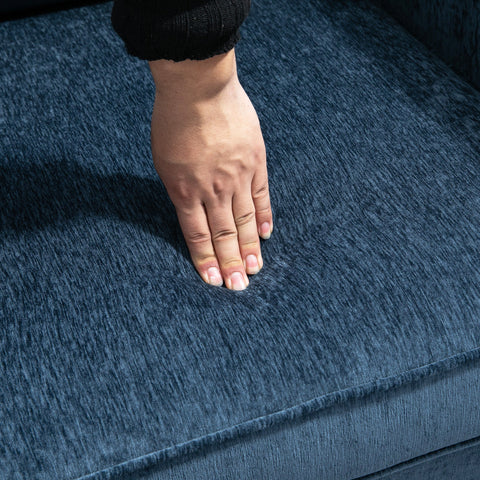 Rootz Fabric Armchair - Lounge Chair - Relaxation Chair - High Comfort - 81cm x 84cm x 87cm Blue