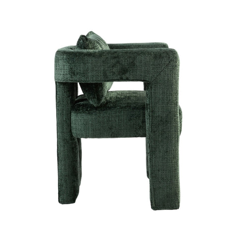 Rootz Single Lounge Chair - Chenille Chair - Ergonomic Seat - Comfortable Cushion - 60L x 44W x 65H cm