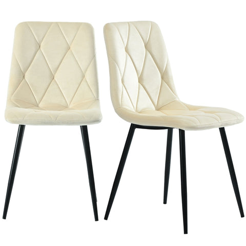 Rootz 4 Piece Set Dining Chairs - Velvet Chairs - Luxury Seating - Exceptional Comfort - 45cm x 40cm x 86cm