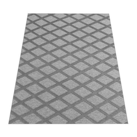 Diamond Pattern Rug – Modern Short Pile – Soft, Durable & Easy Care – 3D Texture