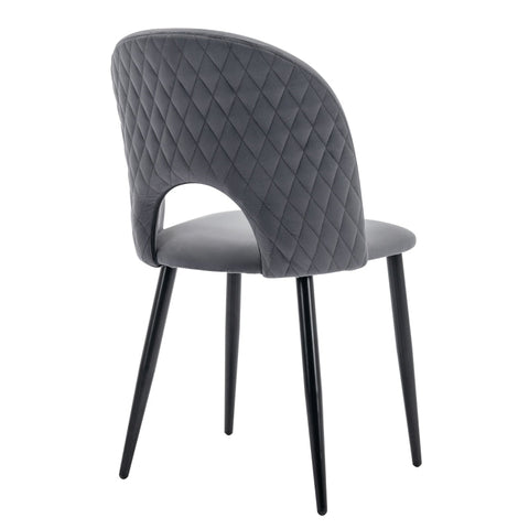 Rootz Gray Velvet Dining Chair - Elegant Seating - Sturdy Dining Chair - Comfort & Durability - 47L x 44W x 84H cm