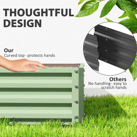 Rootz Garden Bed - Planting Box - Raised Planter - Long-Lasting Steel Housing - 120 x 120 x 30 cm