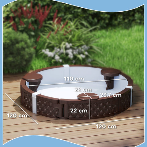 Rootz Sandpit Round Sandbox - Children's Play Sandbox - Kids Outdoor Sandpit - Weatherproof - Ø120 x 22h cm