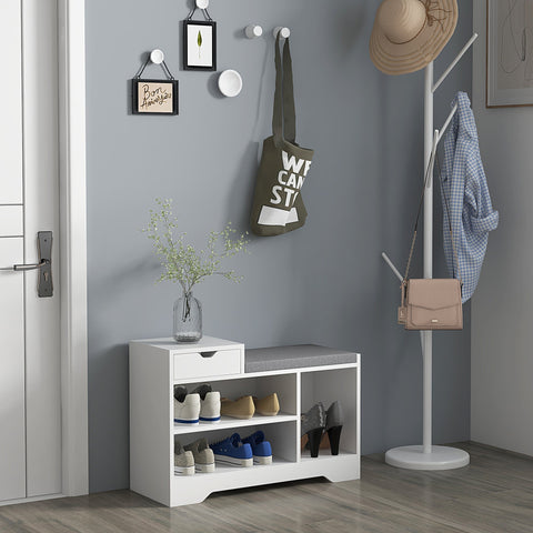 Rootz Furniture Shoe Bench - Storage Bench - Entryway Organizer - High-Density Foam Cushion - 76.5cm x 30cm x 52cm