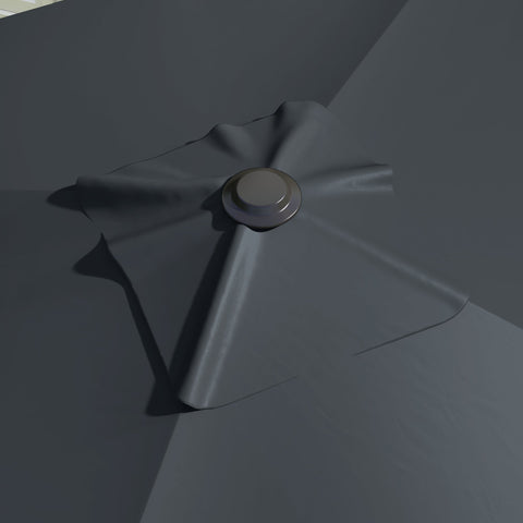 Rootz Square Swiveling Crank Parasol - Outdoor Umbrella - Garden Screen - 360° Rotation - 2.95m x 2.95m x 2.66m Grey
