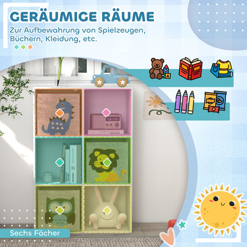 Rootz Storage Shelf for Children - Kids Organizer - Toy Cabinet - MDF with Tilt Protection - 61.8cm x 29.9cm x 29.5cm - White