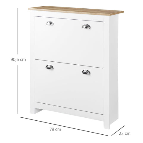 Rootz Shoe Cabinet - Entryway Shoe Rack - Shoe Storage Unit - Ergonomic Design - 79cm x 23cm x 90.5cm