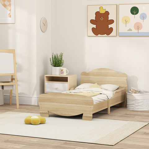 Rootz Children's House Bed - Youth Bed - Play Bed - Bear Design - Safe & Adorable - 143.5cm x 80cm x 55cm Brown