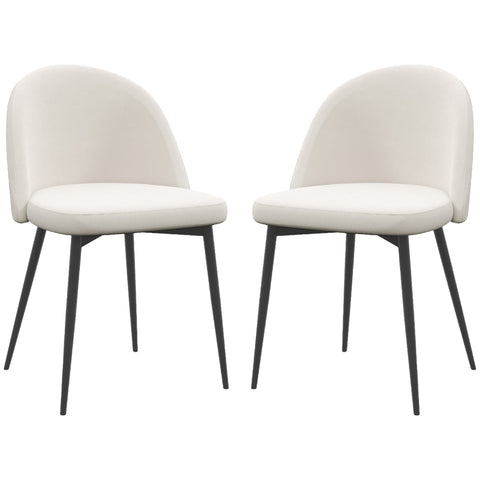 Rootz Set of 2 Dining Room Chairs - Scandinavian Kitchen Chairs - Velvet Padded Seats - Optimal Comfort - 49cm x 50cm x 77cm