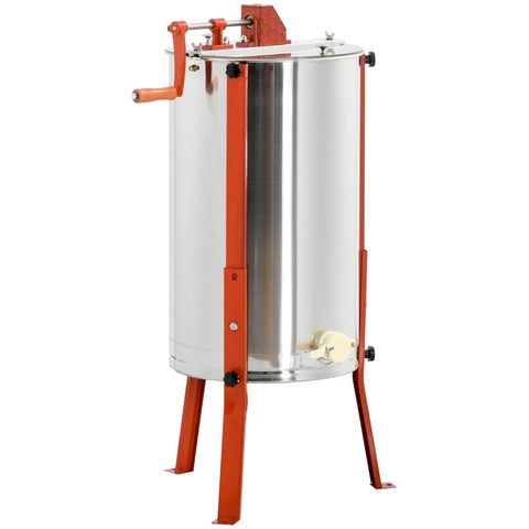 Rootz Honey Extractor - Honey Spinner - Honey Separator - Stainless Steel - Hand Crank - Adjustable Legs - Ø54 x 115 cm