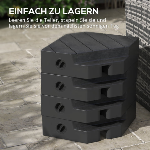 Rootz Parasol Base Weights - Fillable Stand - Umbrella Balancer - Secure Outdoors - 80cm x 80cm x 13cm