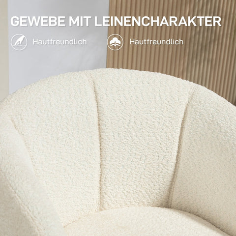 Rootz Swivel Recliner Chair - Upholstered Armchair - Reading Chair - 360° Movement - Metal Legs - 58.5W x 59D x 78.5H cm