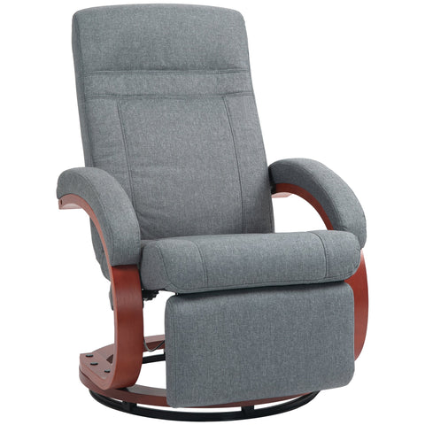Rootz Reclining Chair - Lounge Chair - Recliner Chair - 360° Swivel - 68cm x 86cm x 100cm - Grey