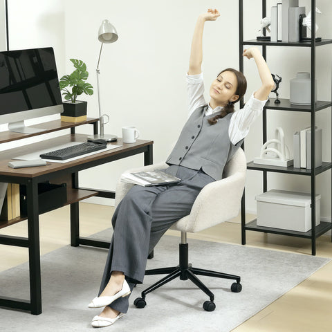 Rootz Rotatable Office Chair - Desk Chair - Swivel Seat - Height Adjustable - 63.3cm x 60.7cm x 74-84cm White