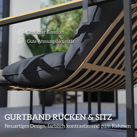 Rootz 4-Part Garden Furniture Set - Outdoor Patio Set - Balcony Furniture - Padded Comfort - 114cm x 70cm x 67cm