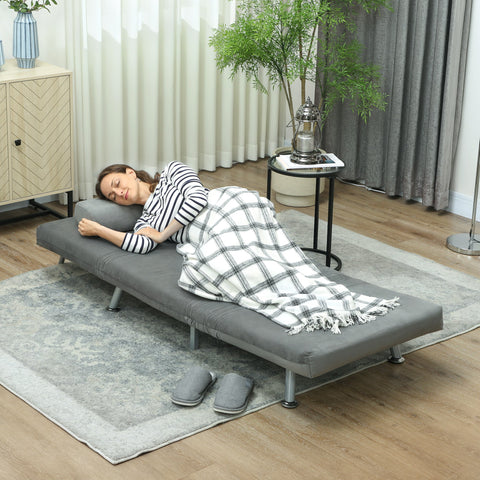 Rootz Folding Armchair with Bed Function - Convertible Chair - Velvet Sleeper - Space-Saving Comfort - 75 x 70 x 75 cm - Grey