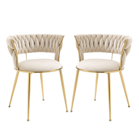 Rootz Velvet Dining Chairs - Elegant Seating - Comfortable Padded Chairs - Exceptional Comfort - 57cm x 55cm x 70cm