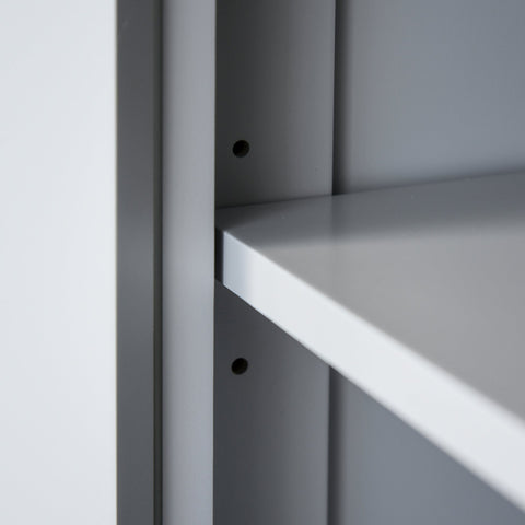 Rootz Kitchen Cabinet Buffet - Multi-purpose Bearing Cabinet - Storage Unit - Adjustable Shelves - 76.2 x 40.2 x 183 cm, Modern Grey Design