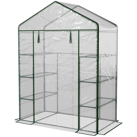 Rootz Vertical Garden Greenhouse - Terrace Greenhouse - Plant Shelter - 8 Shelves - PVC Cover 143x73x195cm