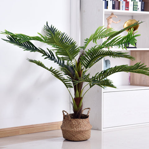 Rootz Artificial Palm Tree - Fake Tree - Plastic Tree - Realistic Look - 125cm x 120cm x 123cm