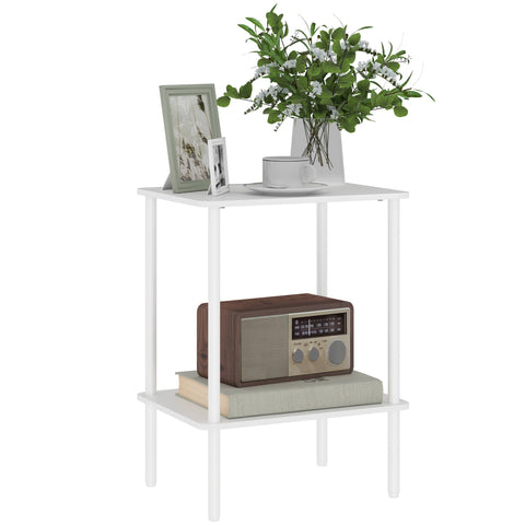 Rootz 2 Tier Side Table - Accent Table - Coffee Table - Extra Storage - 40cm x 30cm x 52.2cm