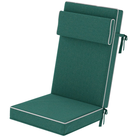 Rootz Seat Cushion - Chair Cushion - Water-Repellent Cushion - UPF50+ Protection - 120cm x 47cm x 9.5cm - Green