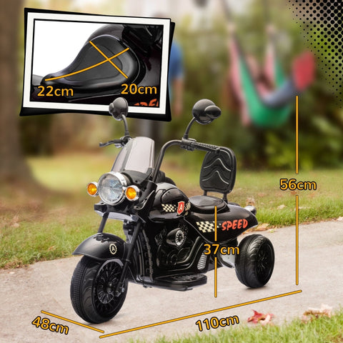Rootz Electric Ride-On Motorcycle for Kids - Children's Trike - Three-Wheeled Motorcycle - Safe & Stable - 110 x 48 x 56 cm