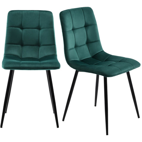Rootz Set of 4 Dining Chairs - Velvet Chairs - Padded Seating - Ergonomic Design - 44cm x 46cm x 86cm