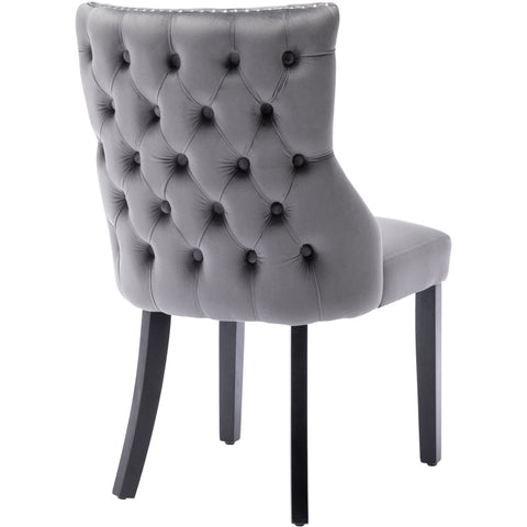 Rootz Elegant Dining Chair - Velvet Look Seat - Retro Dining Seat - Classic Comfort - 50L x 52W x 91H cm