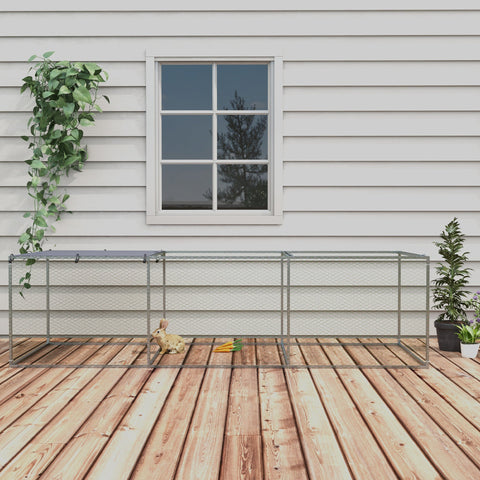 Rootz Enclos Poulailler Cage - Rabbit Hutch - Small Animal Pen - Galvanized Steel - 3m x 1m x 0.8m for Safe Outdoor Fun
