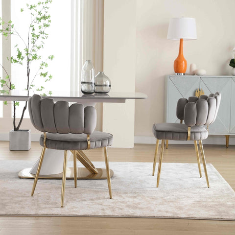 Rootz Velvet Dining Chair Set - Soft Seating - Ergonomic Chair - Velvet Fabric - 56cm x 58cm x 78cm