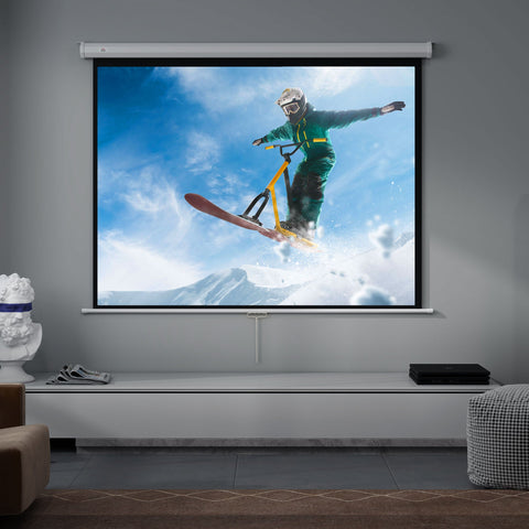 Rootz HD 4K Projection Screen - Home Cinema - Canvas Screen - 160° Viewing Angle - 171cm x 128cm