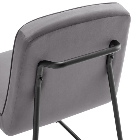 Rootz Velvet Dining Chairs - Elegant Seating - Padded Chairs - Exceptional Comfort - 46L x 45W x 81.5H cm - Modern Gray Design