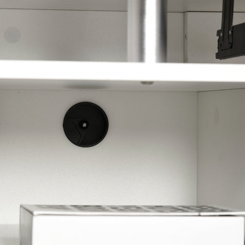 Rootz Computer Desk - Multimedia Workstation - Multipurpose Storage - Ergonomic Design - 120L x 55W x 85H cm - White Wood