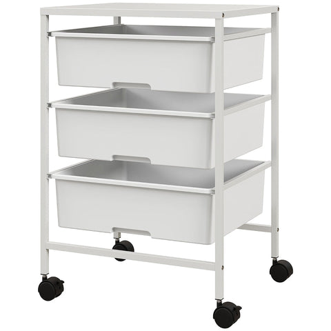 Rootz Storage Trolley - Mobile Cart - Organizer - Three Baskets - Compact Design - 40.8cm x 33.5cm x 60.5cm