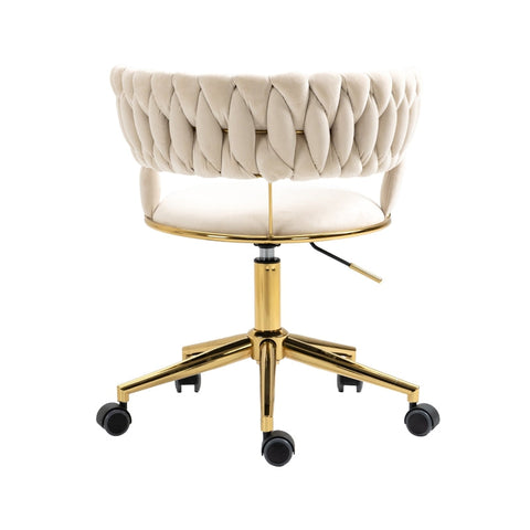 Rootz Velvet Office Chair - Ergonomic Chair - Swivel Chair - Comfortable & Stylish - 62L x 62W x 67H cm