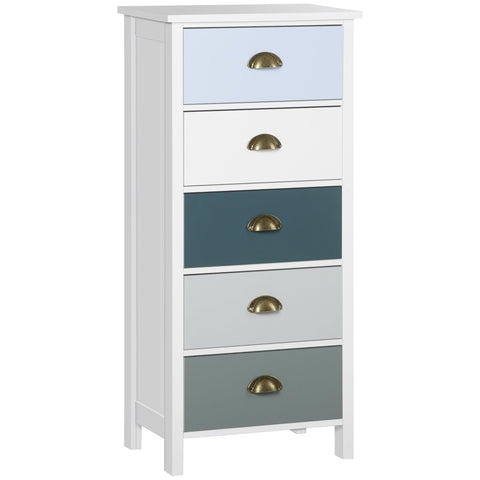Rootz 5-Drawer Storage Cabinet - Chest of Drawers - Dresser - Ample Storage Space - 45W x 30D x 95.4H cm