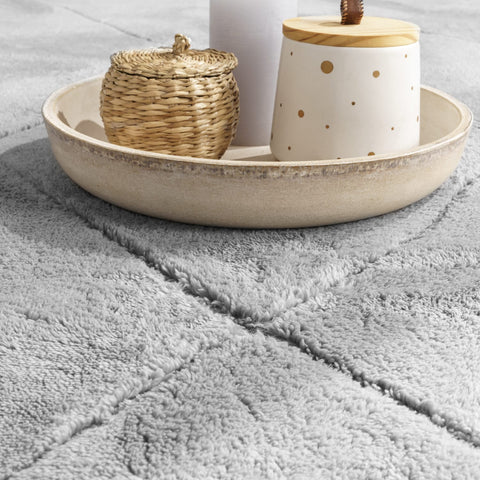 Diamond Pattern Short Pile Rug – Modern, Soft, Durable, Easy Care, 3D Effect