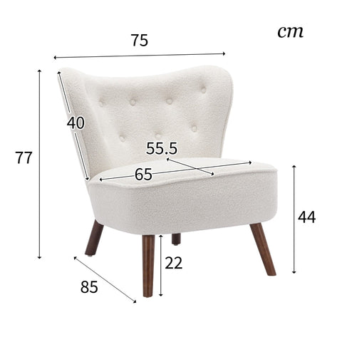 Rootz Leisure Chair - Living Room Seating - Upholstered Chair - Ultimate Comfort - 75cm x 85cm x 77cm