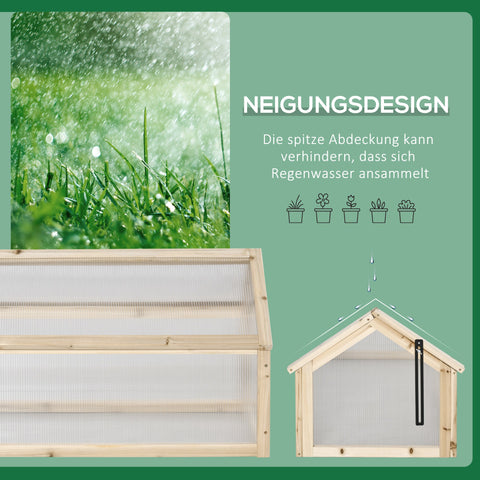 Rootz Mini-Greenhouse Plant House - Compact Wooden Greenhouse - Polycarbonate Panels - Optimal Ventilation - 90L x 52B x 49.5H cm