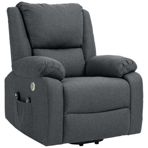 Rootz Upheaval Electrically Massage Chair - Recliner - Heated Armchair - USB Charging - 87 x 92 x 105 cm - Grey