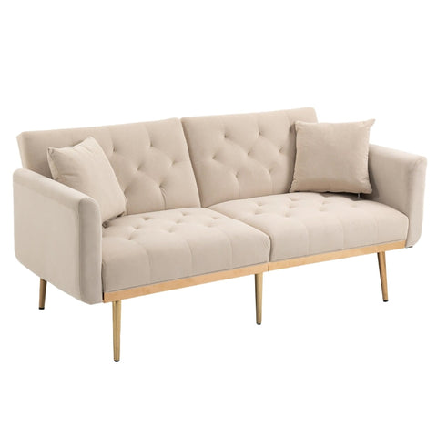 Rootz 3-Seater Sofa - Velvet-Like Couch - Adjustable Sofa Bed - Ultimate Comfort - 161.97cm x 77.97cm x 79.98cm