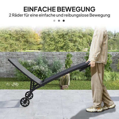 Rootz Sun Lounger - Adjustable Recliner - Outdoor Chaise - Breathable Fabric - 195cm x 66cm x 34cm