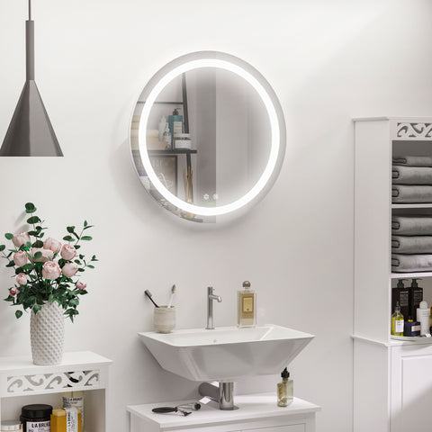 Rootz LED Bathroom Mirror - Wall Mirror - Illuminated Mirror - Touch Switch - Ø 60cm x 4.6cm