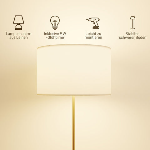Rootz Floor Lamp Gold – Standing Lamp – Adjustable Height Lamp – Remote Control, Dimmable – Custom Lighting – Ø40 x 133-168H cm